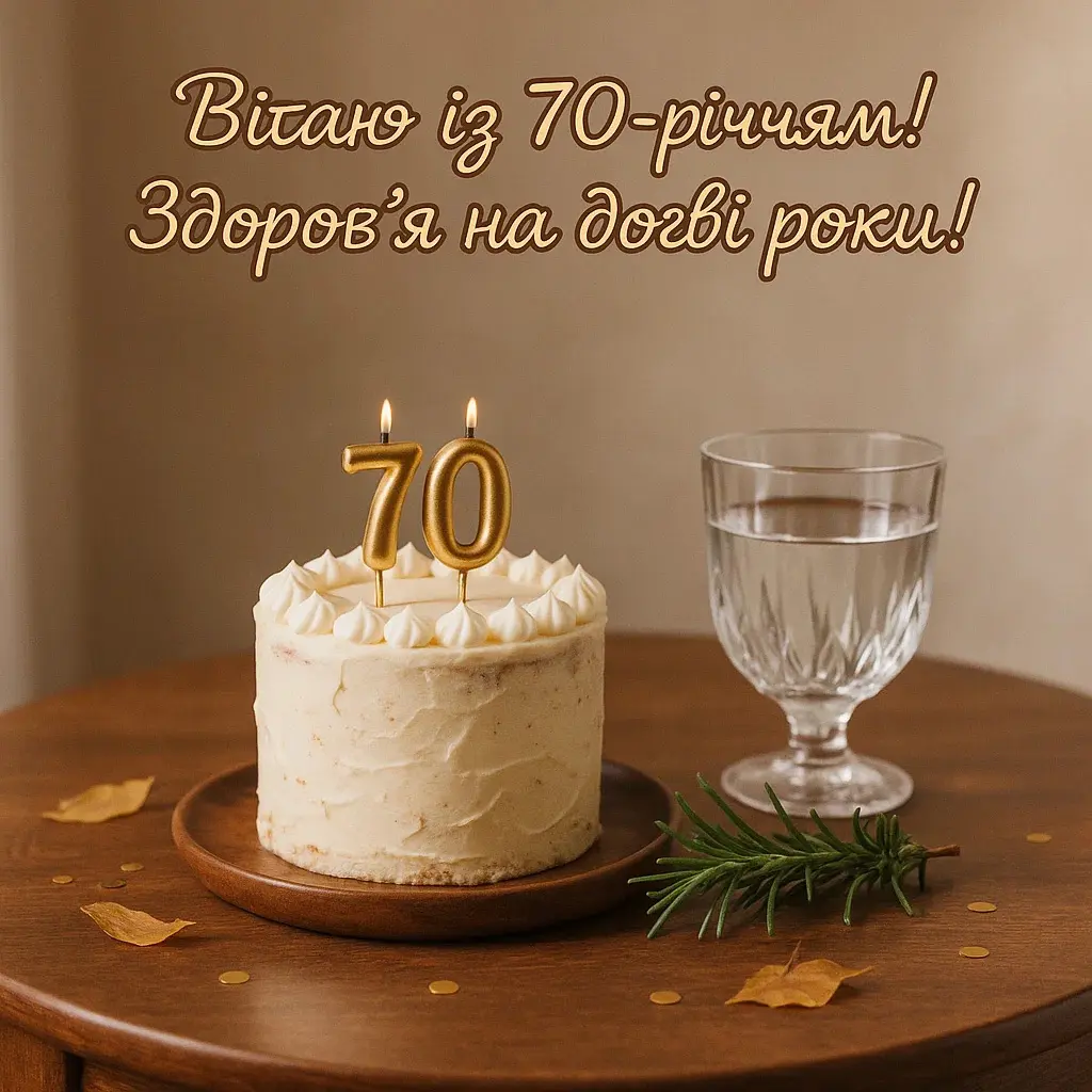 Привітання з 70-річчям мужчини