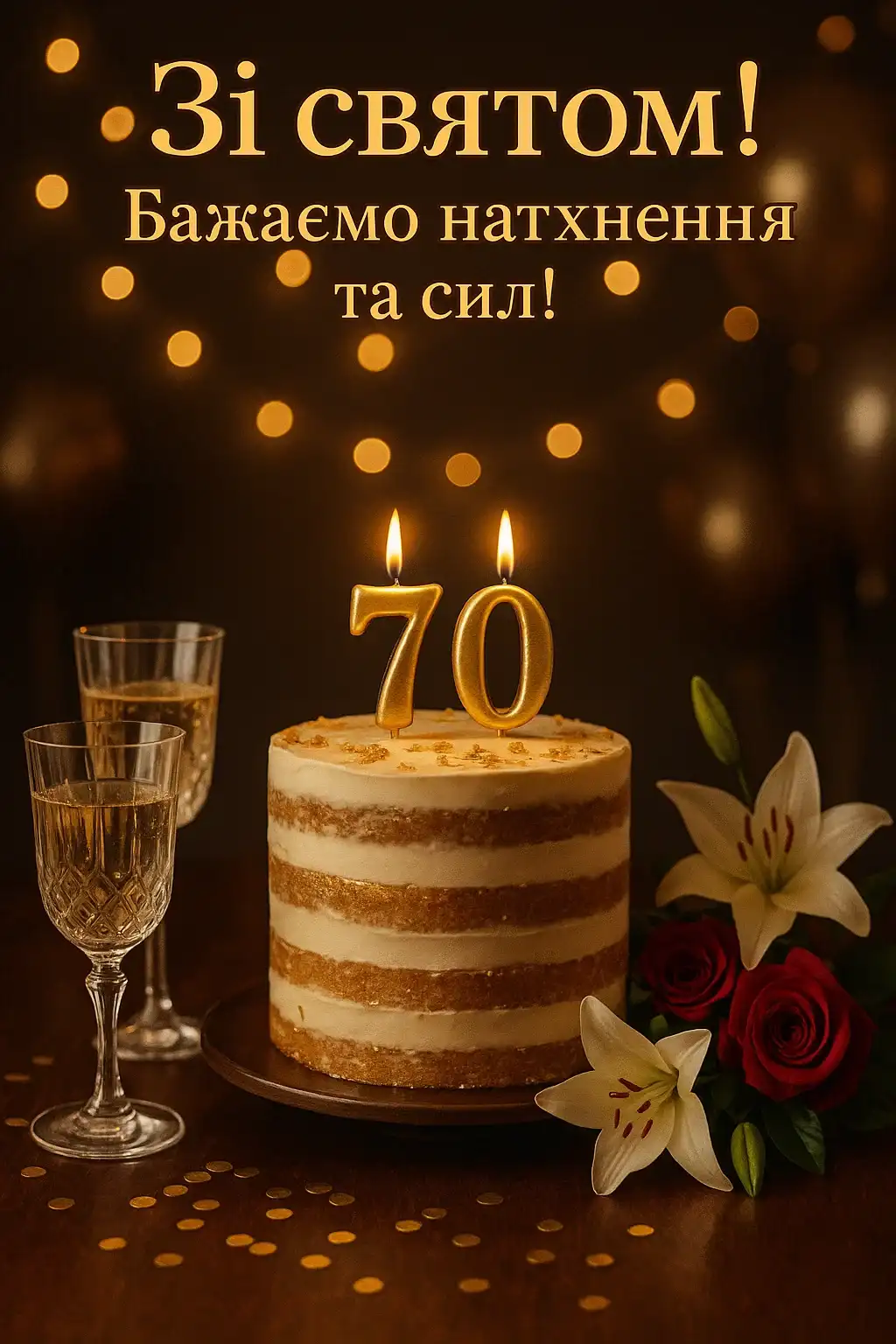 Привітання з 70-річчям мужчини