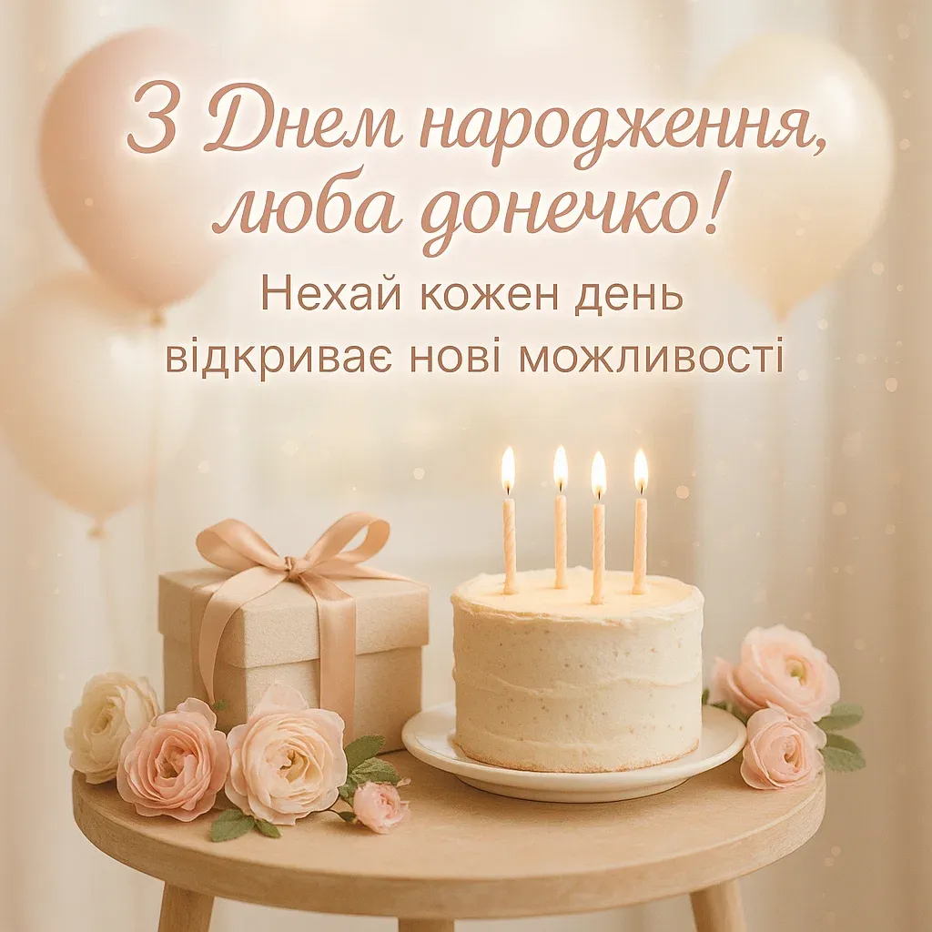 Привітання з днем народження для дочки