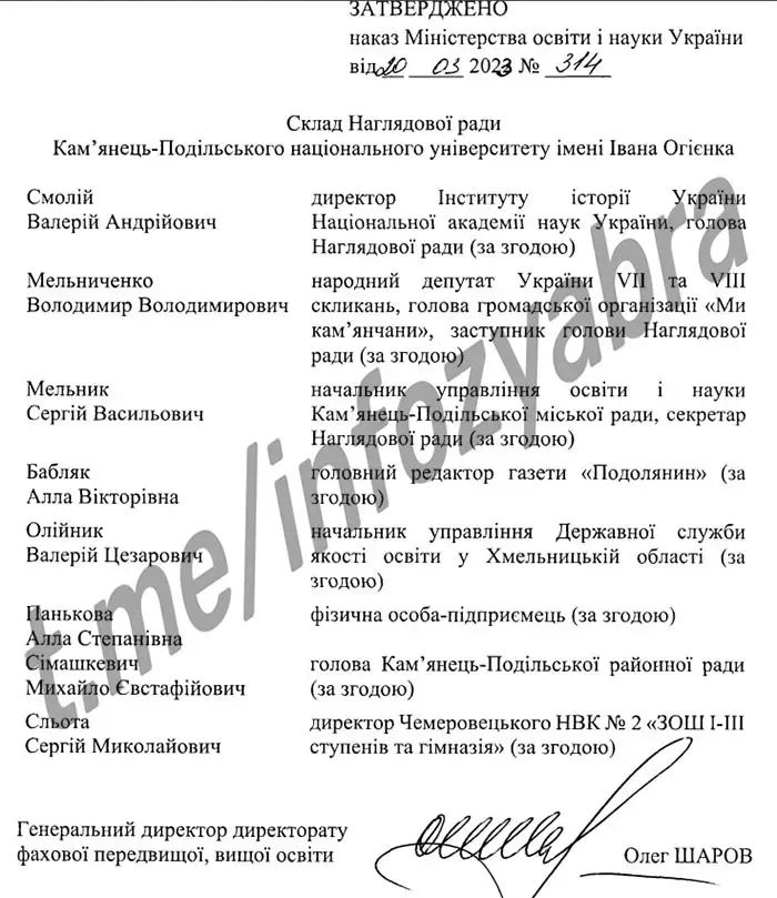 Оновлено склад Наглядової ради у національному університеті в Кам’янці-Подільському