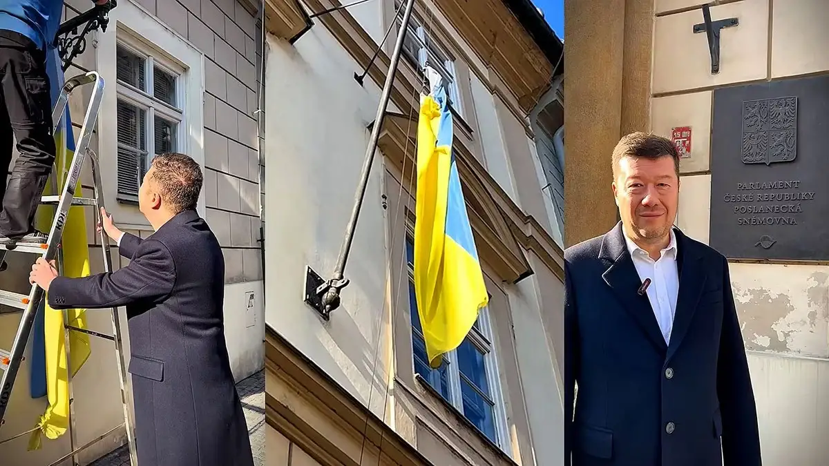 Замість одного прапора три нові. Боротьба за український стяг у Чехії