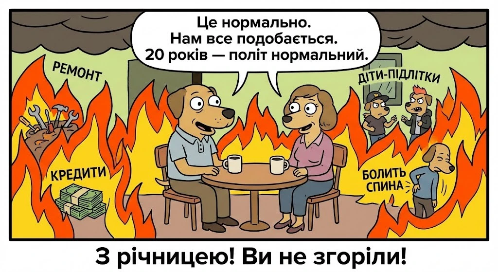 Картинки з прикольними привітаннями на 20 років весілля