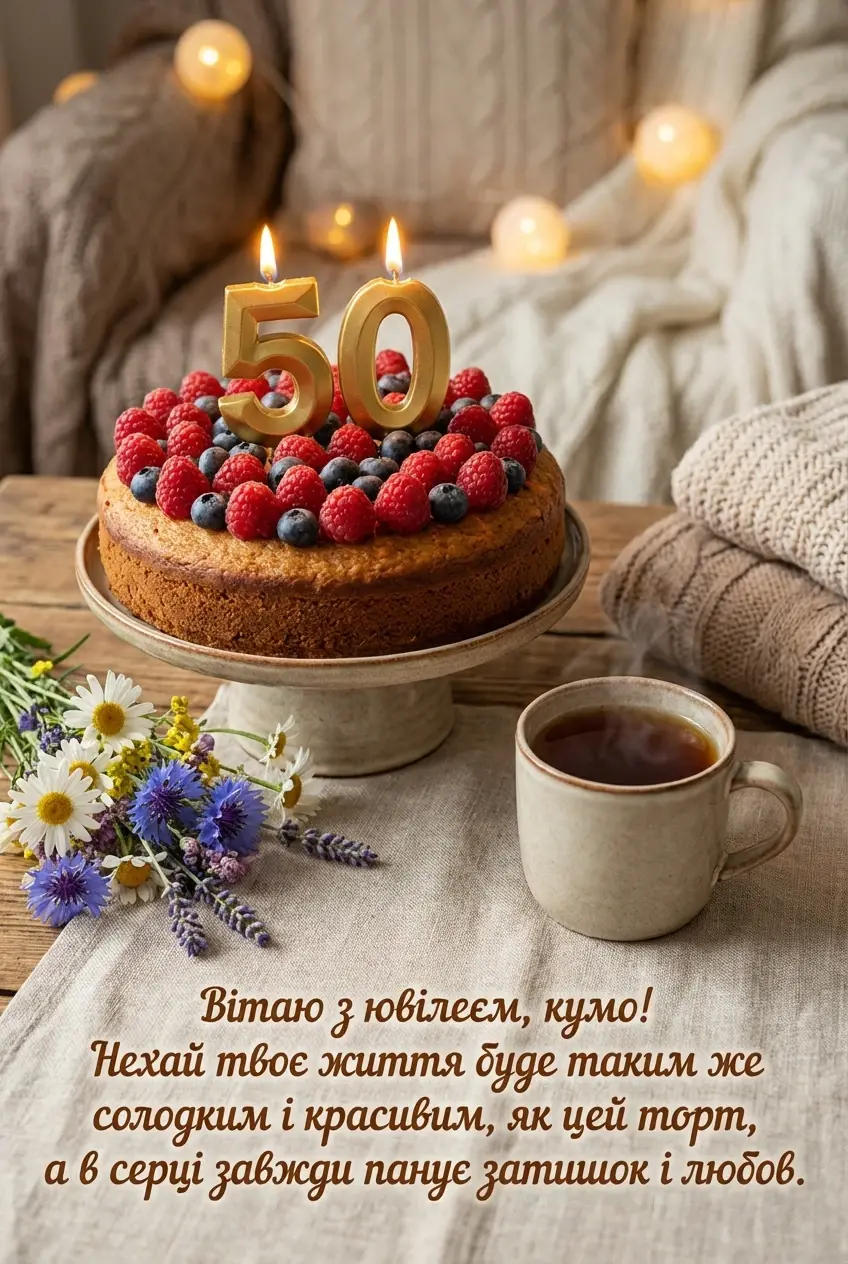 вітання кумі з ювілеєм 50