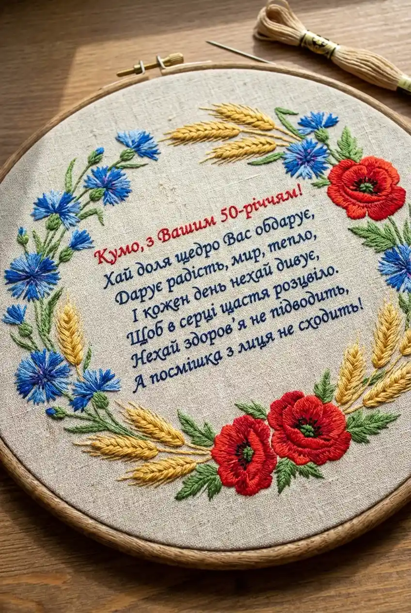 вітання кумі з ювілеєм 50