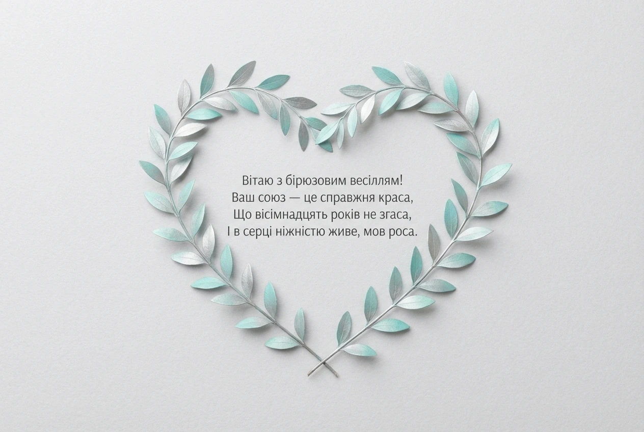 бірюзове 18 років весілля привітання