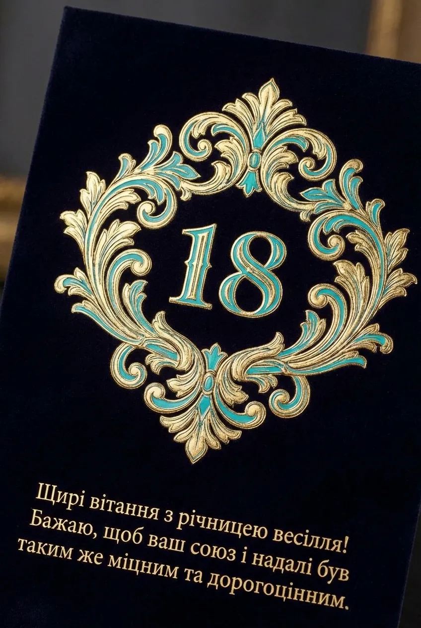бірюзове 18 років весілля привітання