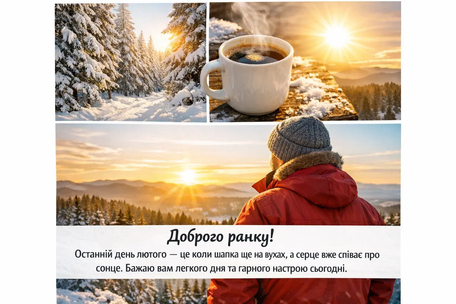 Доброго ранку! З останнім днем зими: душевні вітання та найкращі листівки для теплого настрою