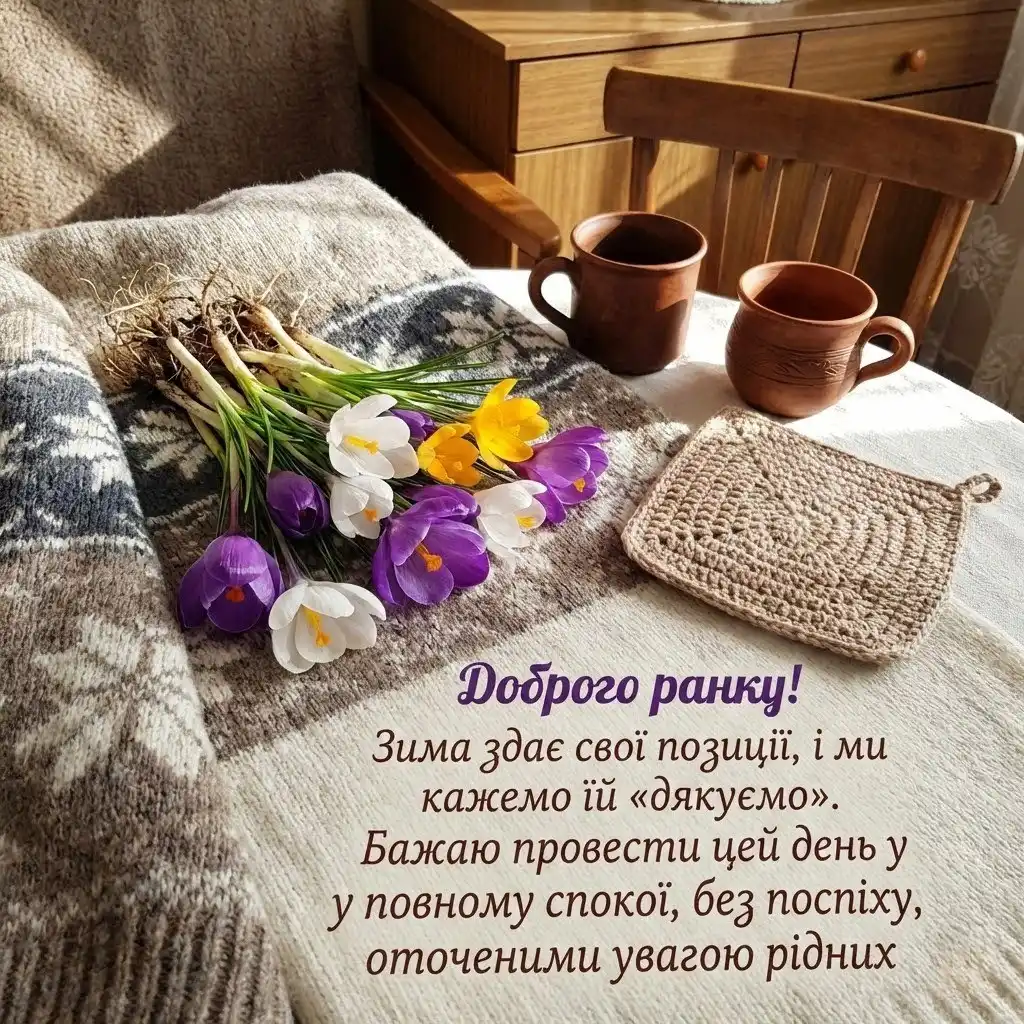 Доброго ранку! З останнім днем зими: душевні вітання та найкращі листівки для теплого настрою