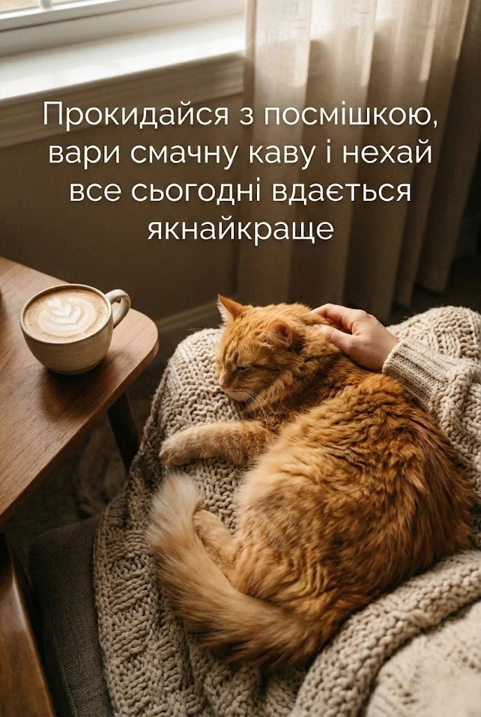 Доброго ранку з котиками: найтепліші картинки та душевні побажання для гарного настрою