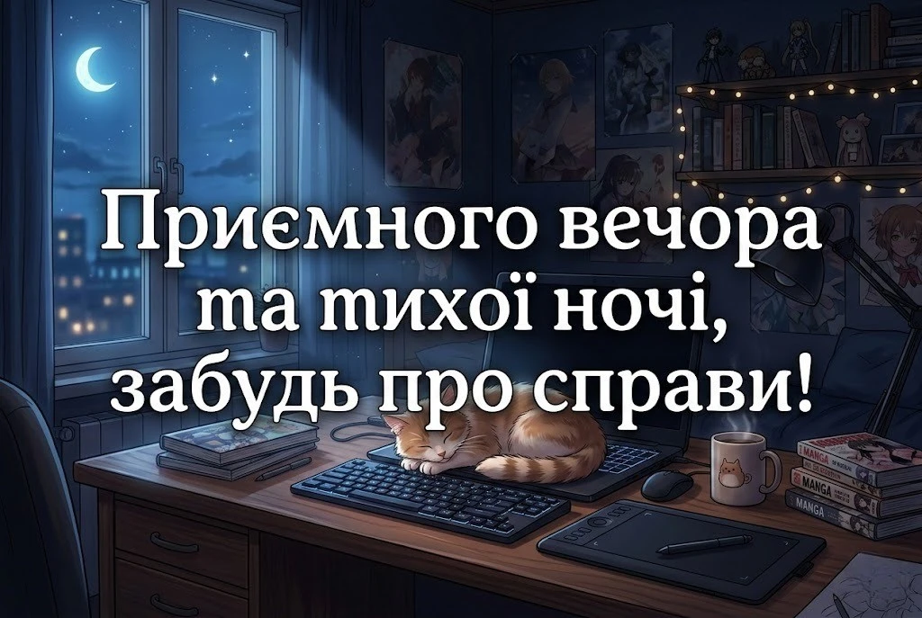 Доброго вечора та тихої ночі: картинки для релаксу після роботи та душевний гумор