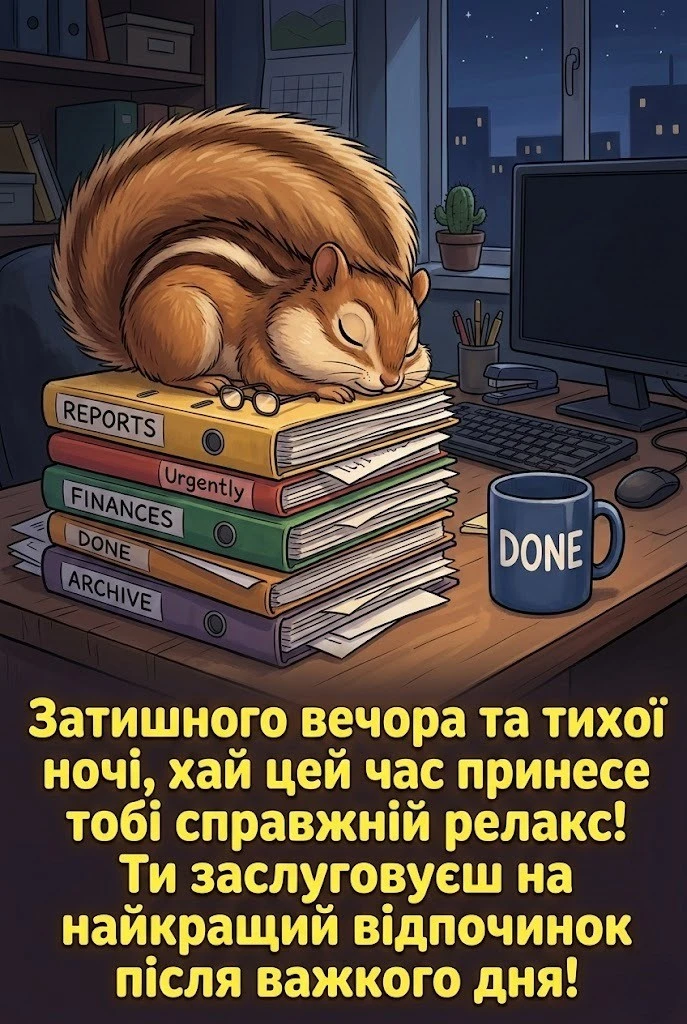 Доброго вечора та тихої ночі: картинки для релаксу після роботи та душевний гумор