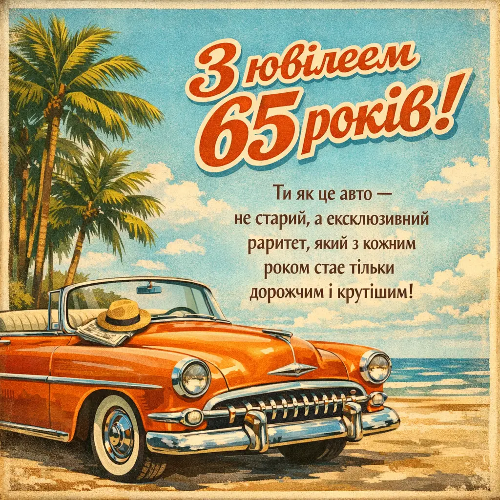 Секрети щастя в 65: Привітання, що заряджають оптимізмом та сміхом