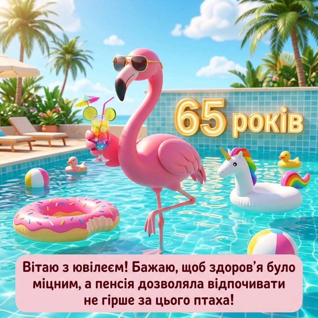 Секрети щастя в 65: Привітання, що заряджають оптимізмом та сміхом