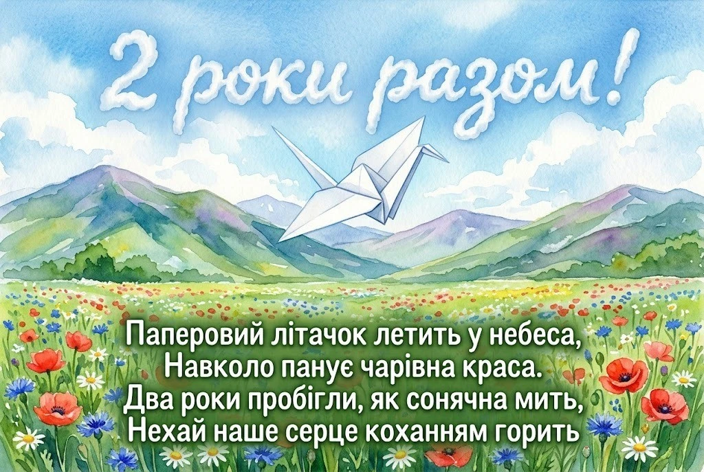 Привітання на 2 роки весілля: романтична проза та душевна поезія