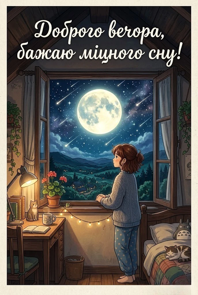 Доброго вечора і спокійної ночі: картинки та затишні побажання для душевного завершення дня