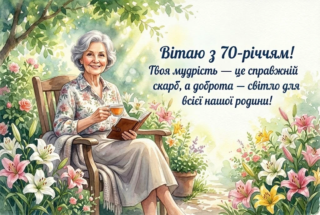 Щирі та душевні вітання з 70-річчям для жінки: вірші та проза