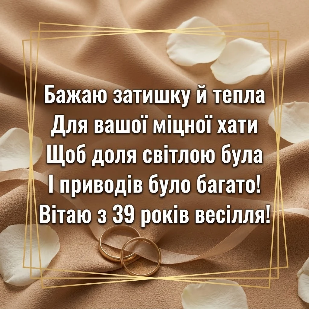 З 39-ю річницею! Колекція побажань для міцної родини