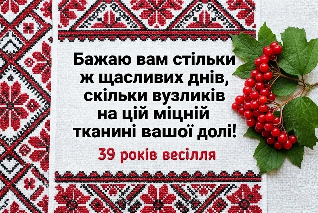 З 39-ю річницею! Колекція побажань для міцної родини