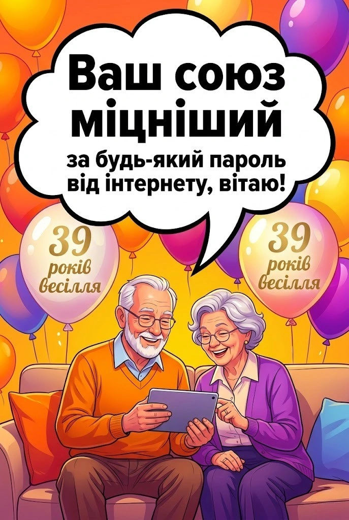 З 39-ю річницею! Колекція побажань для міцної родини