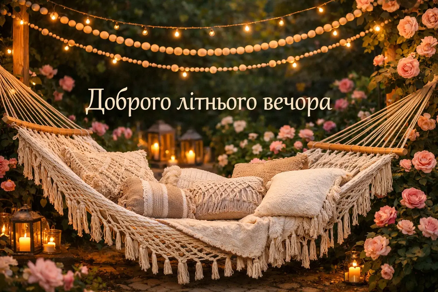 Доброго літнього вечора: найтепліші побажання та затишні листівки для душі