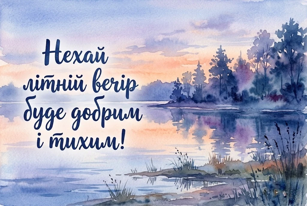 Доброго літнього вечора: найтепліші побажання та затишні листівки для душі
