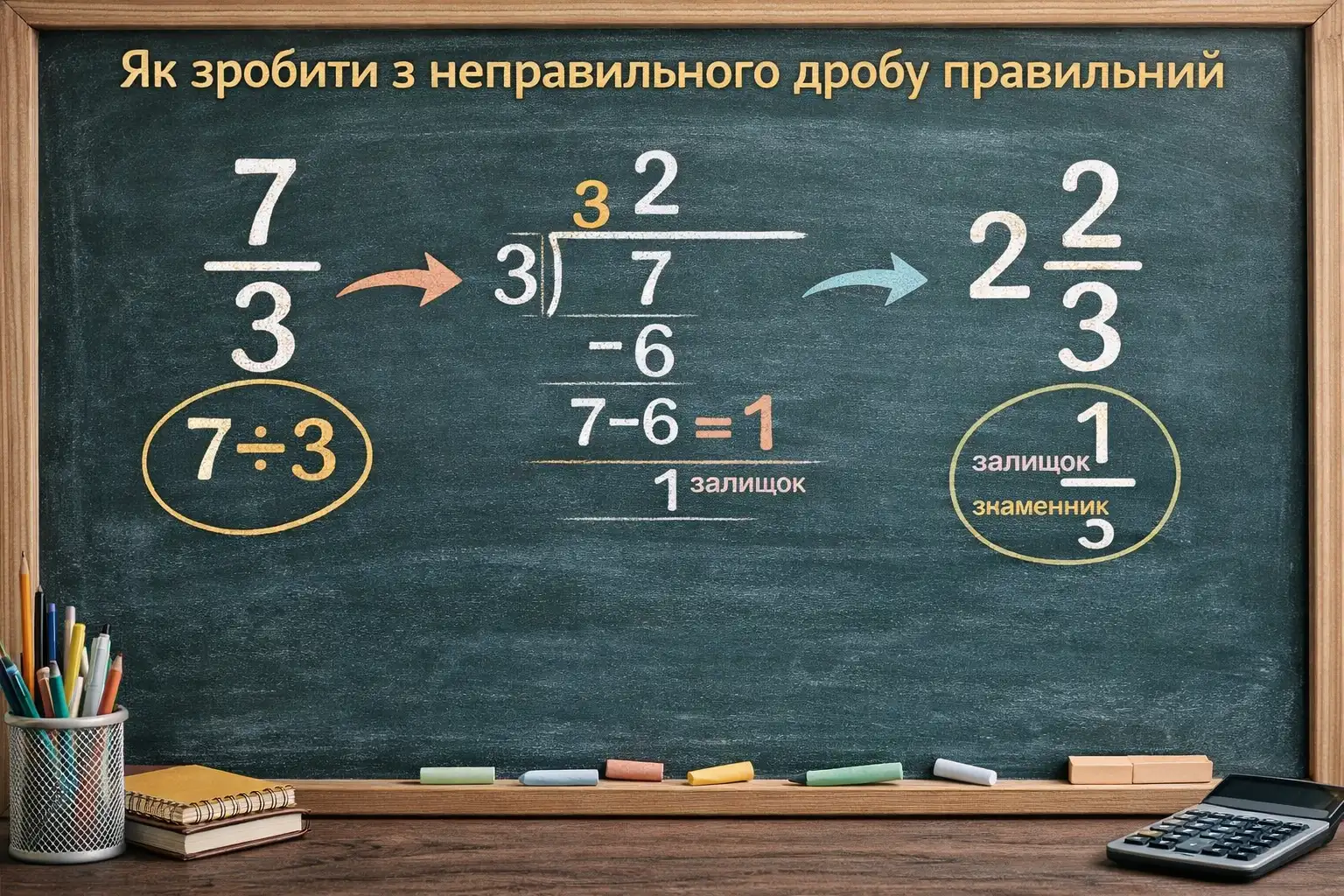 Як зробити з неправильного дробу правильний: покрокова інструкція з прикладами