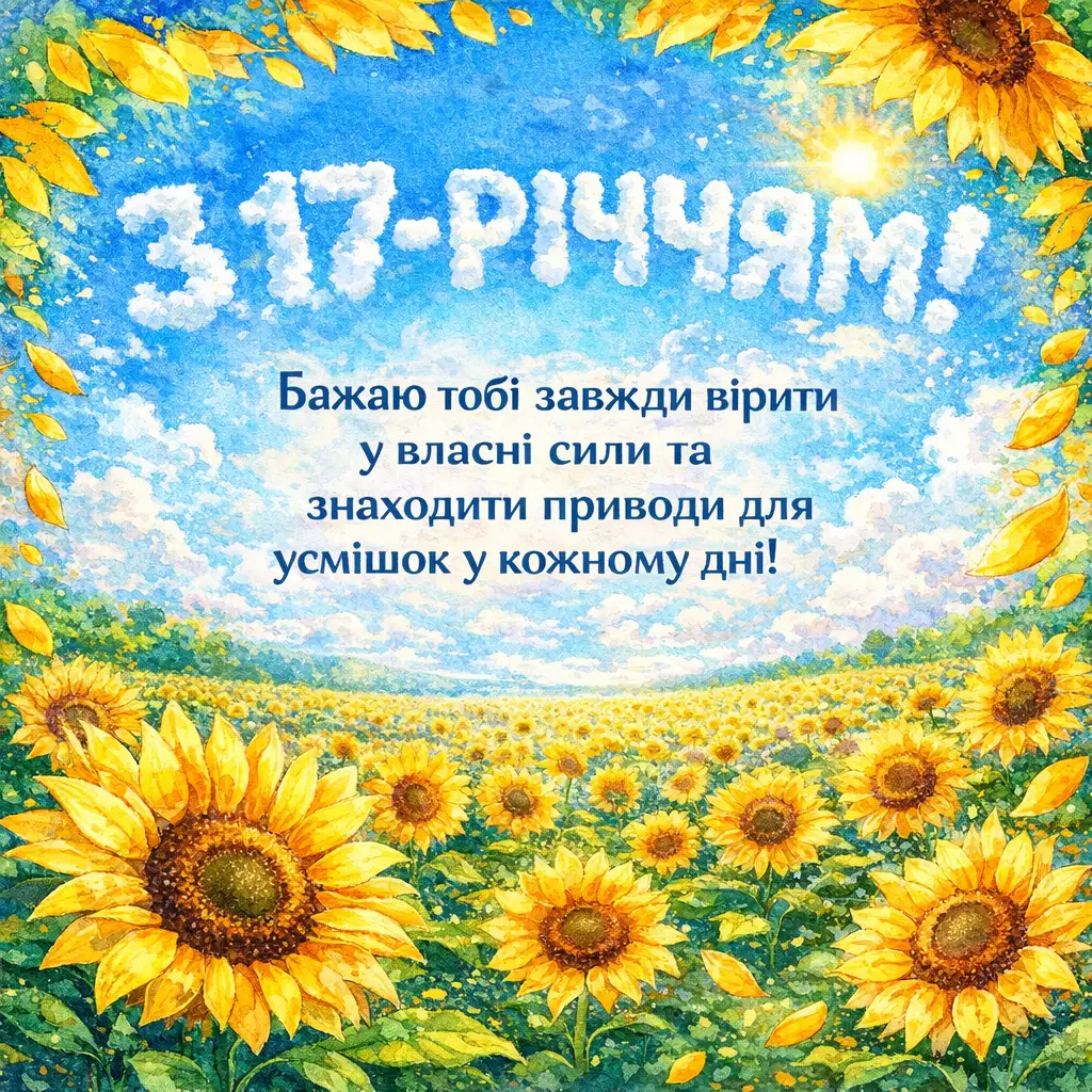 Щирі та зворушливі вітання дівчині з 17-річчям у віршах та прозі