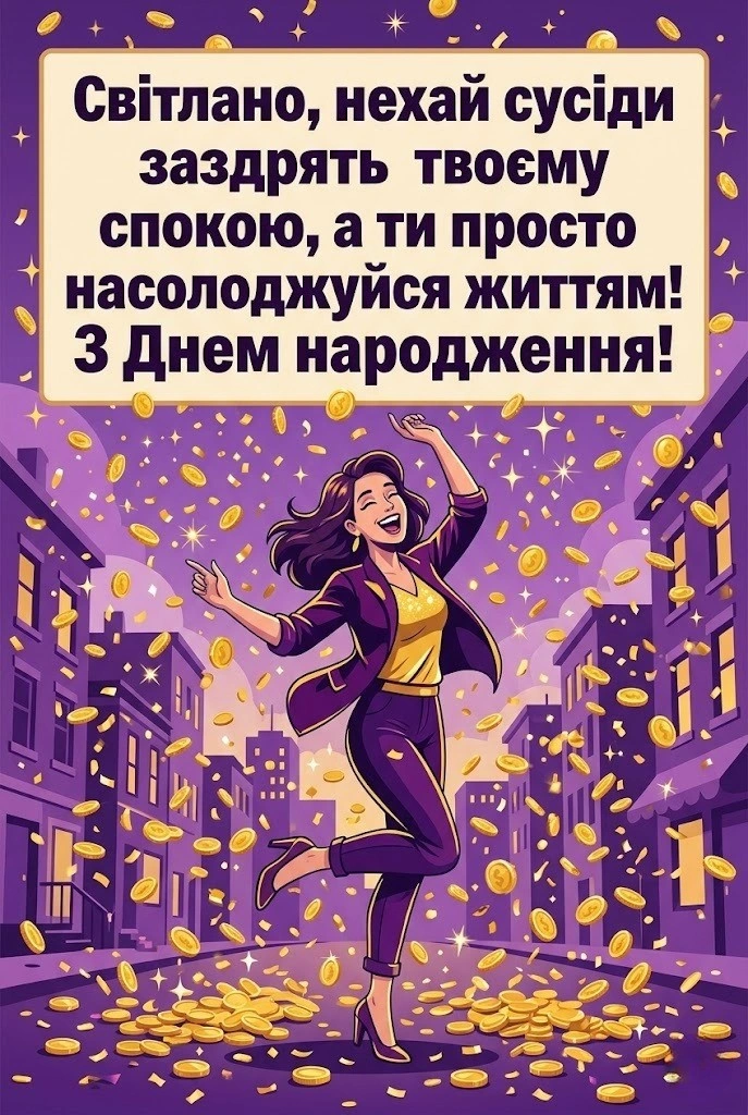 Душевні побажання для Світлани: гармонія, успіх та любов у кожному слові