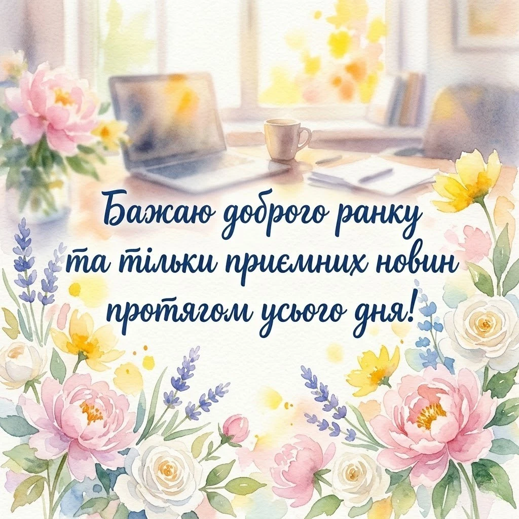 Доброго ранку та вдалого робочого дня: найкращі картинки та щирі побажання для продуктивного настрою