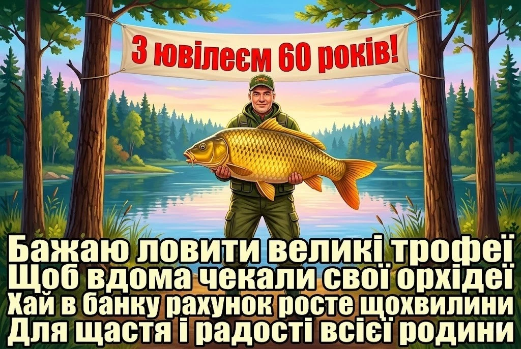 Привітання чоловіку на 60-річний ювілей: вірші, проза та листівки