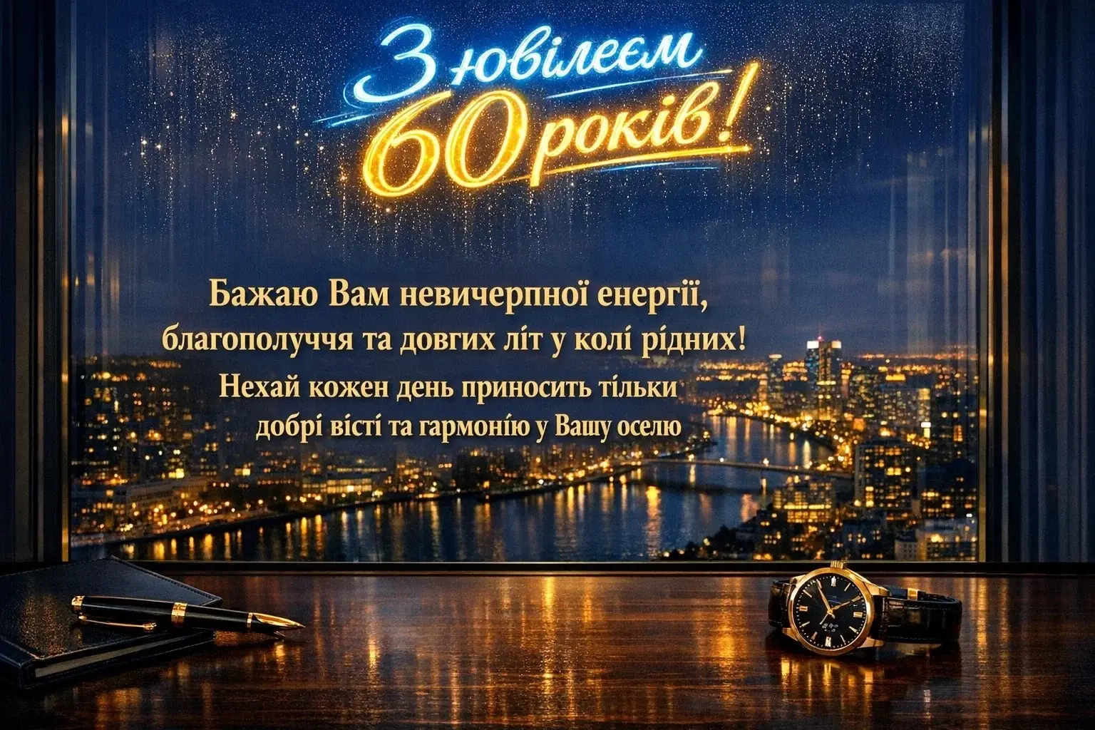 Привітання чоловіку на 60-річний ювілей: вірші, проза та листівки