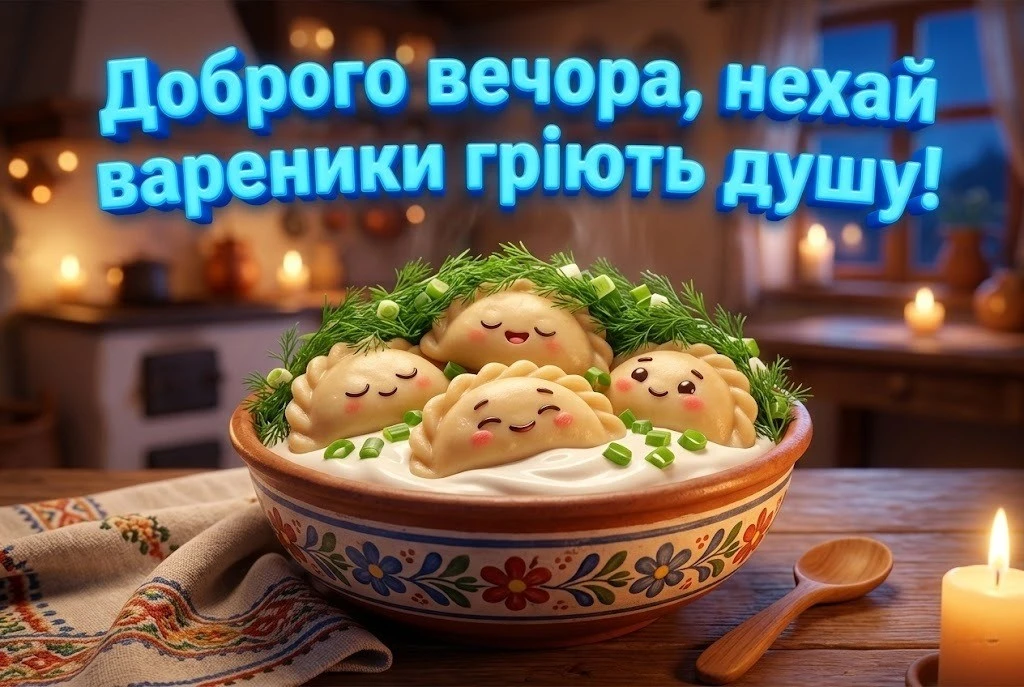 Короткі побажання доброго вечора: картинки та листівки в дусі української культури