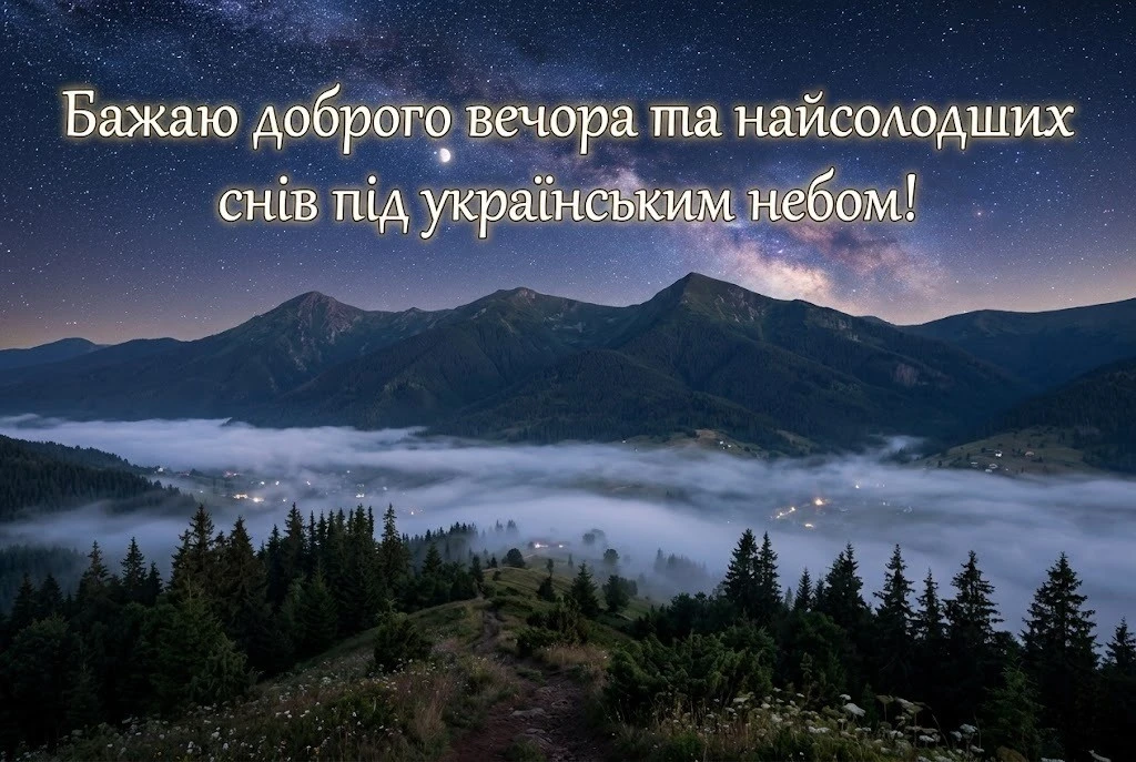 Короткі побажання доброго вечора: картинки та листівки в дусі української культури