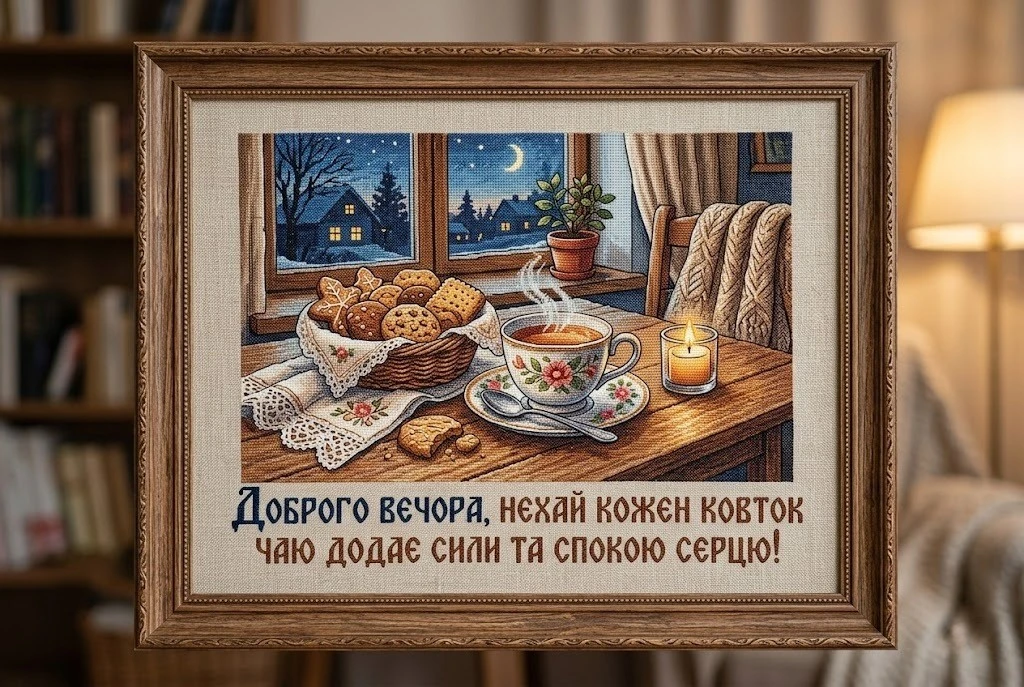 Короткі побажання доброго вечора: картинки та листівки в дусі української культури