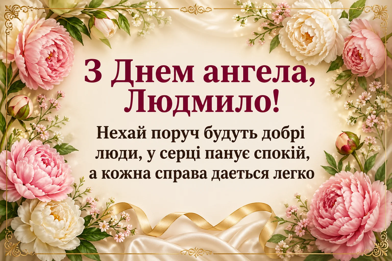 Душевні та ніжні привітання з днем ангела для Людмили