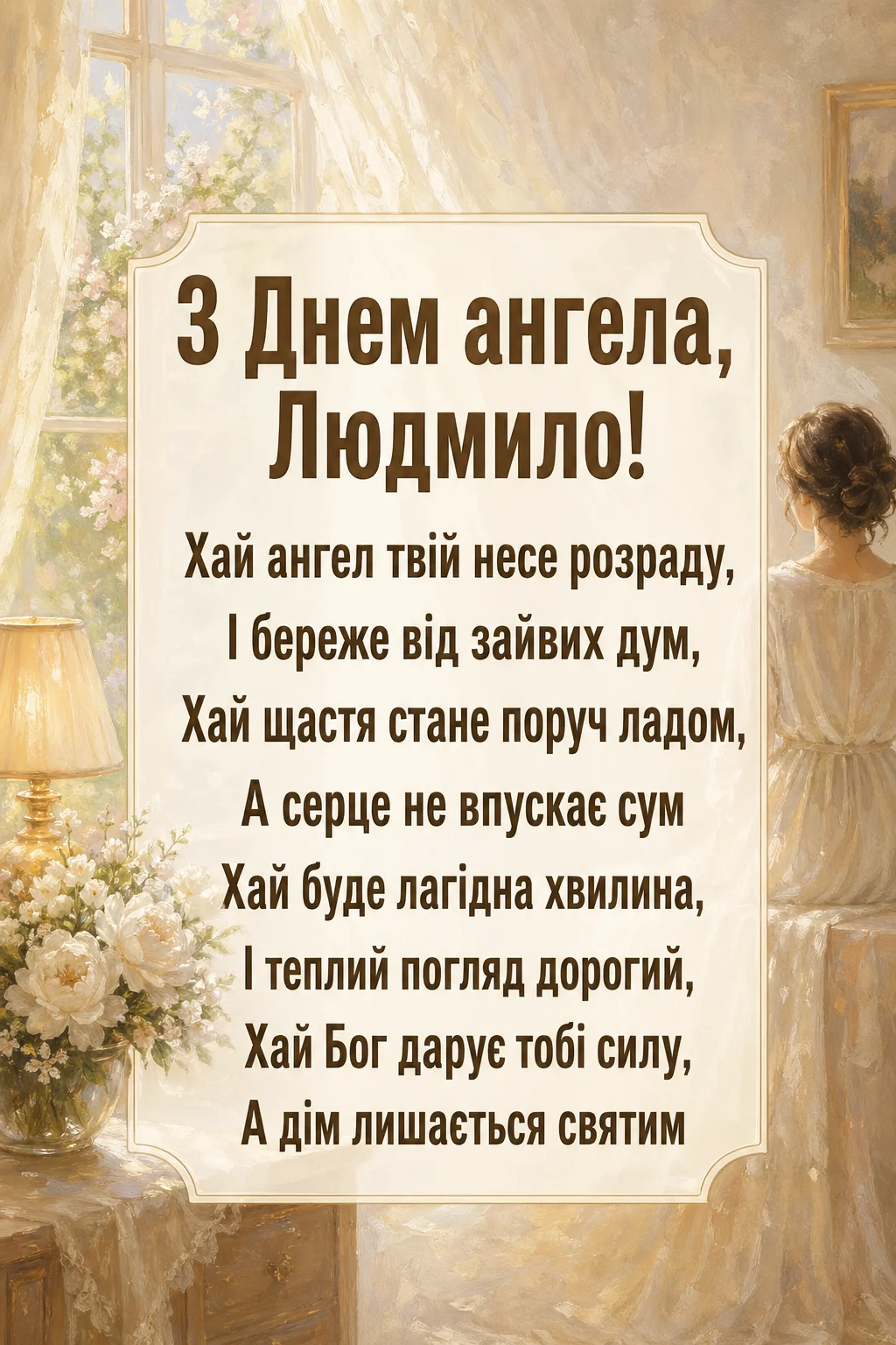 Душевні та ніжні привітання з днем ангела для Людмили