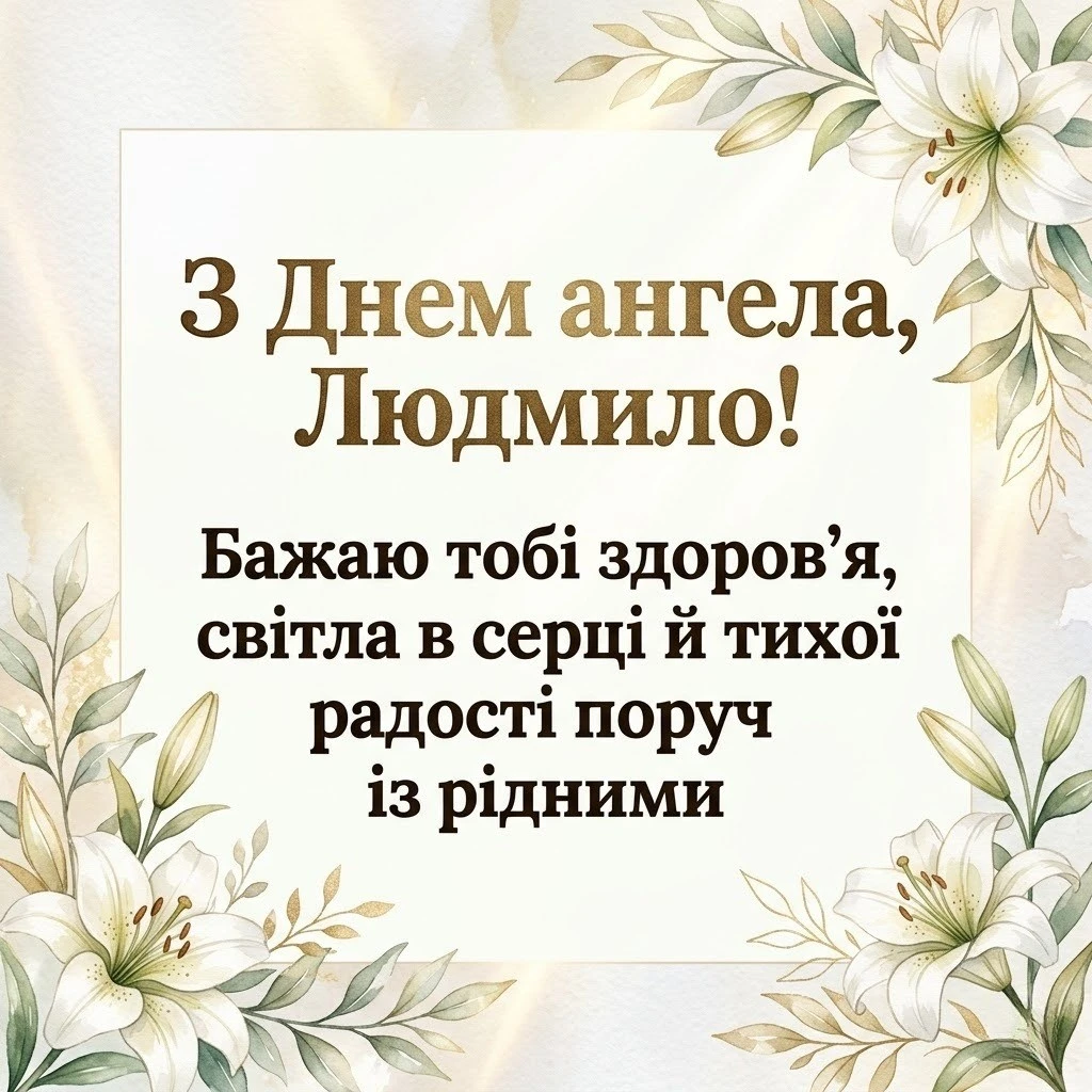 Душевні та ніжні привітання з днем ангела для Людмили