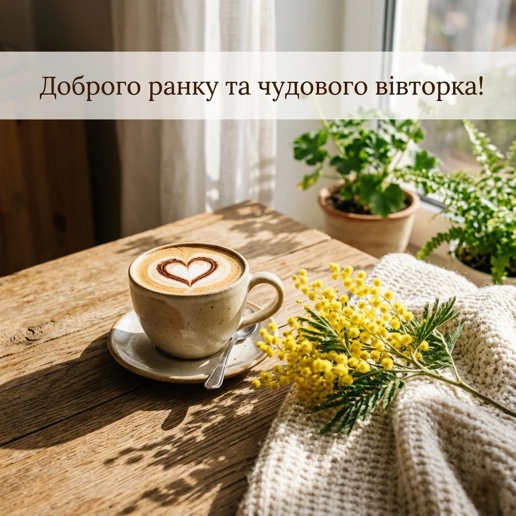 Доброго ранку і чудового вівторка, обіймаю: найтепліші листівки та побажання для гарного настрою