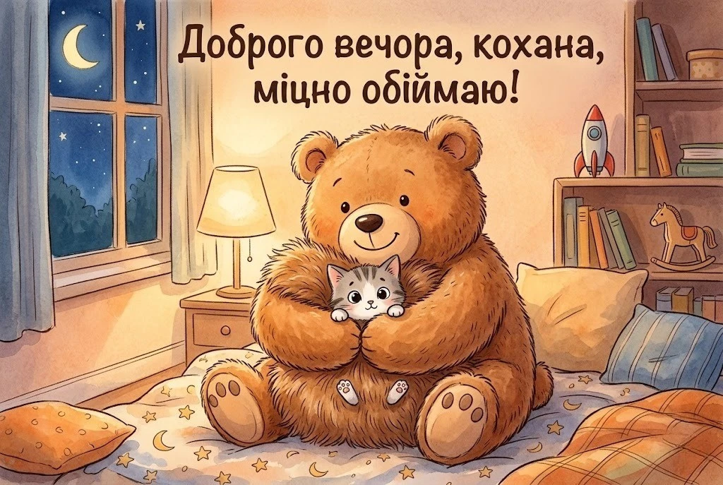 Доброго вечора, кохана, люблю тебе: душевні картинки та ніжні побажання для найближчої людини