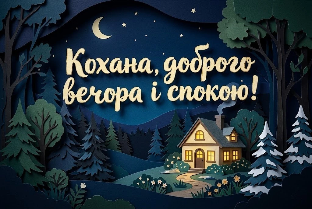 Доброго вечора, кохана, люблю тебе: душевні картинки та ніжні побажання для найближчої людини