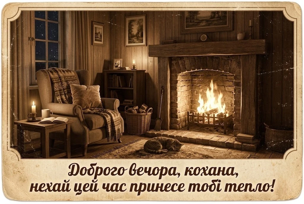 Доброго вечора, кохана, люблю тебе: душевні картинки та ніжні побажання для найближчої людини
