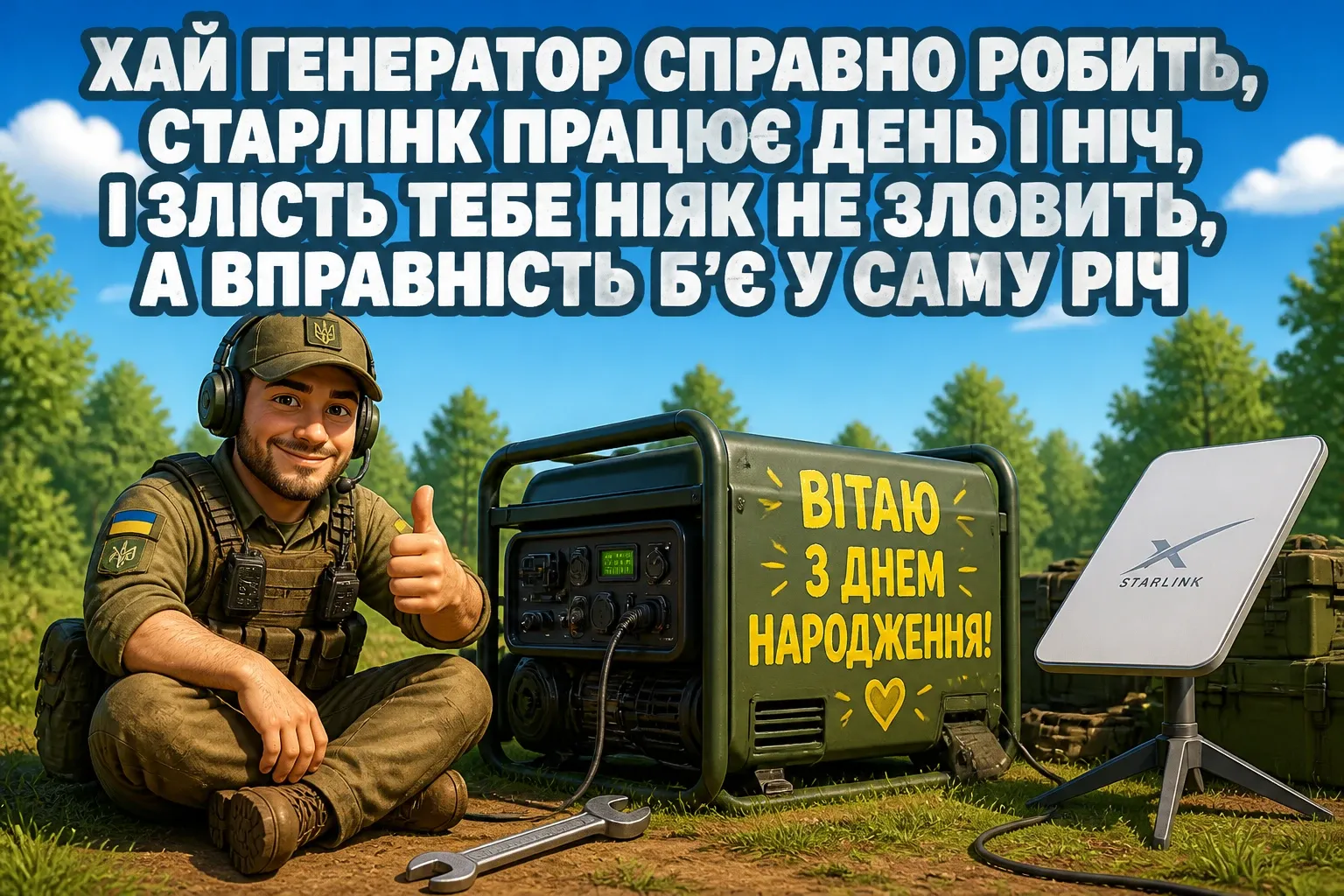 привітання з днем народження у військовий час