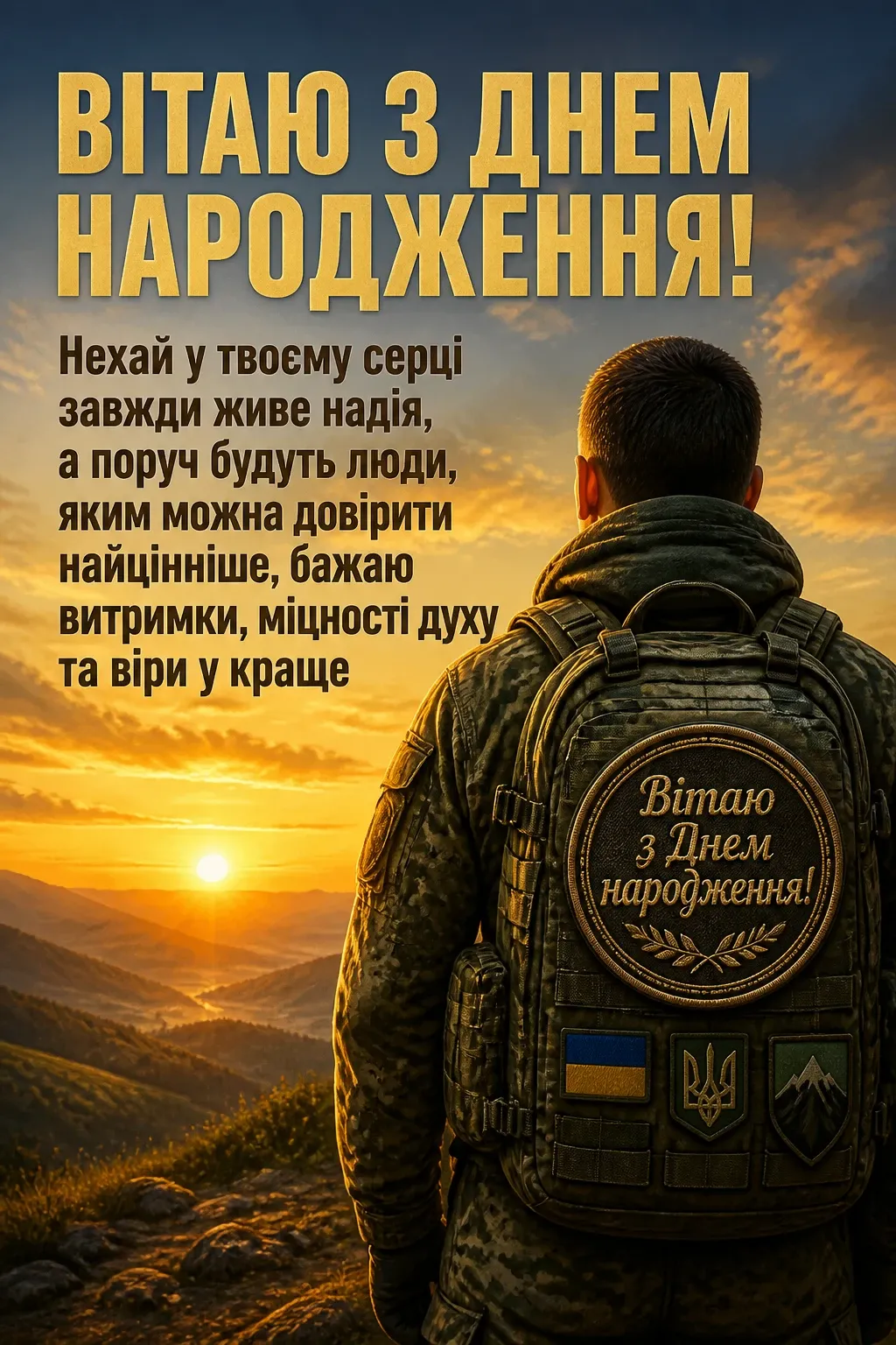 привітання з днем народження у військовий час