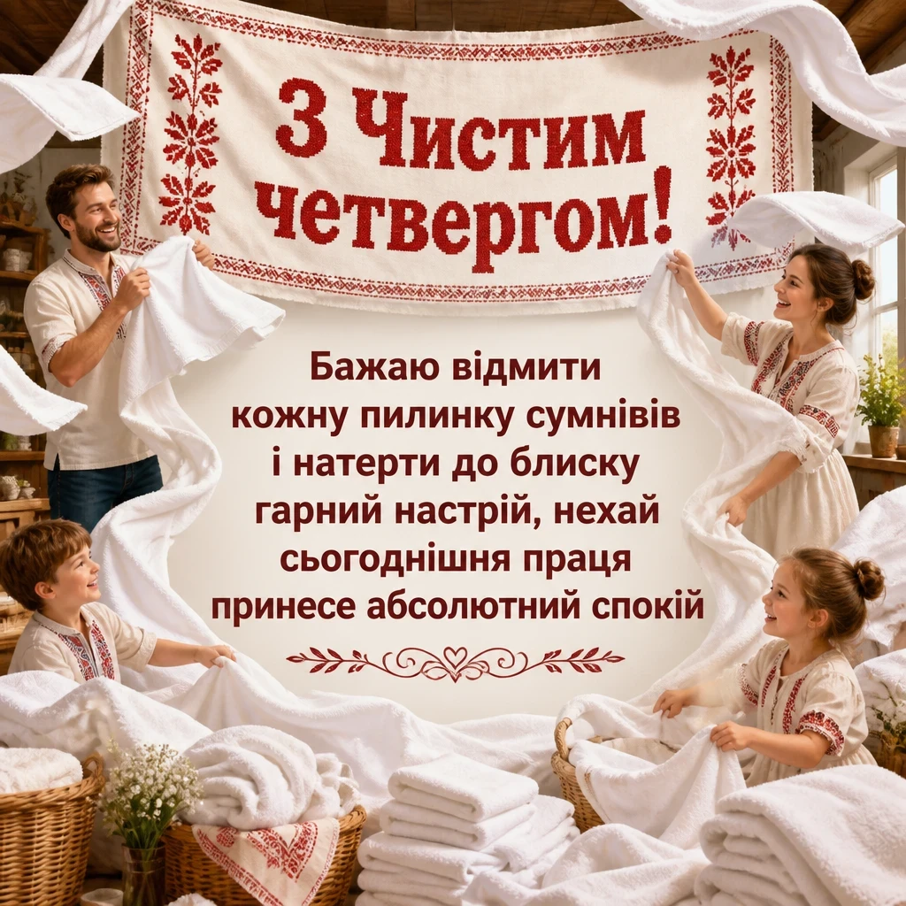 привітання з чистим четвергом українською мовою