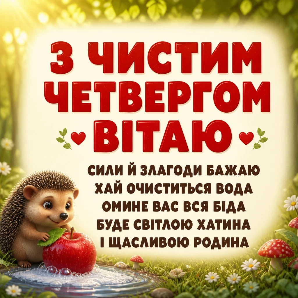 привітання з чистим четвергом українською мовою