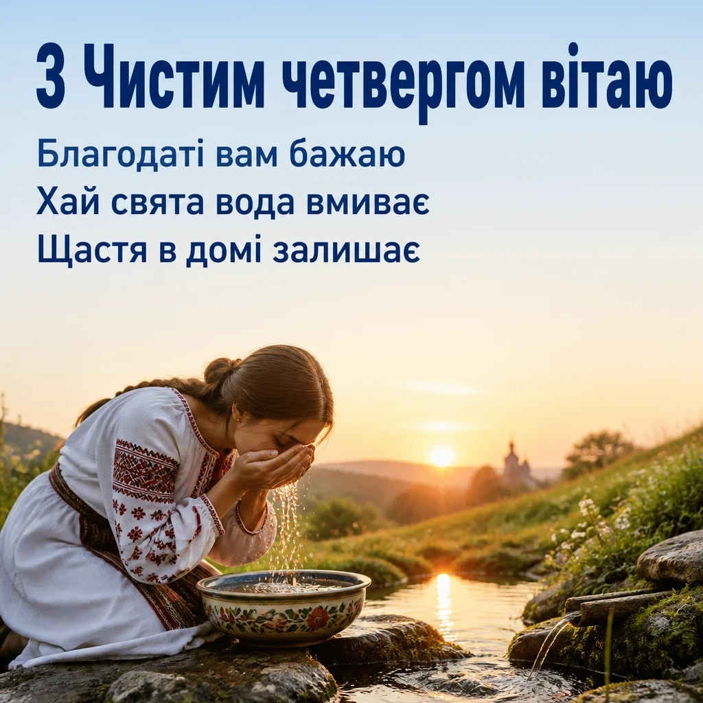 привітання з чистим четвергом українською мовою