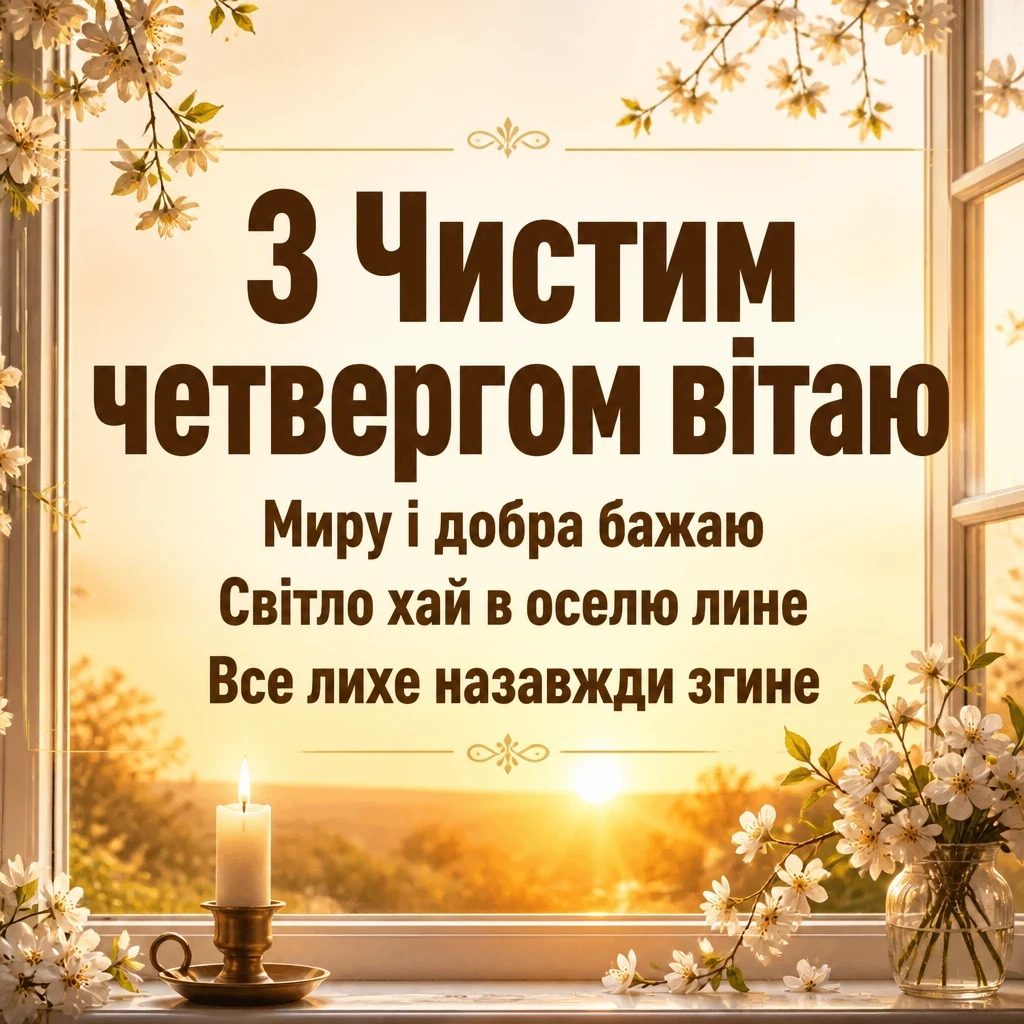 привітання з чистим четвергом українською мовою