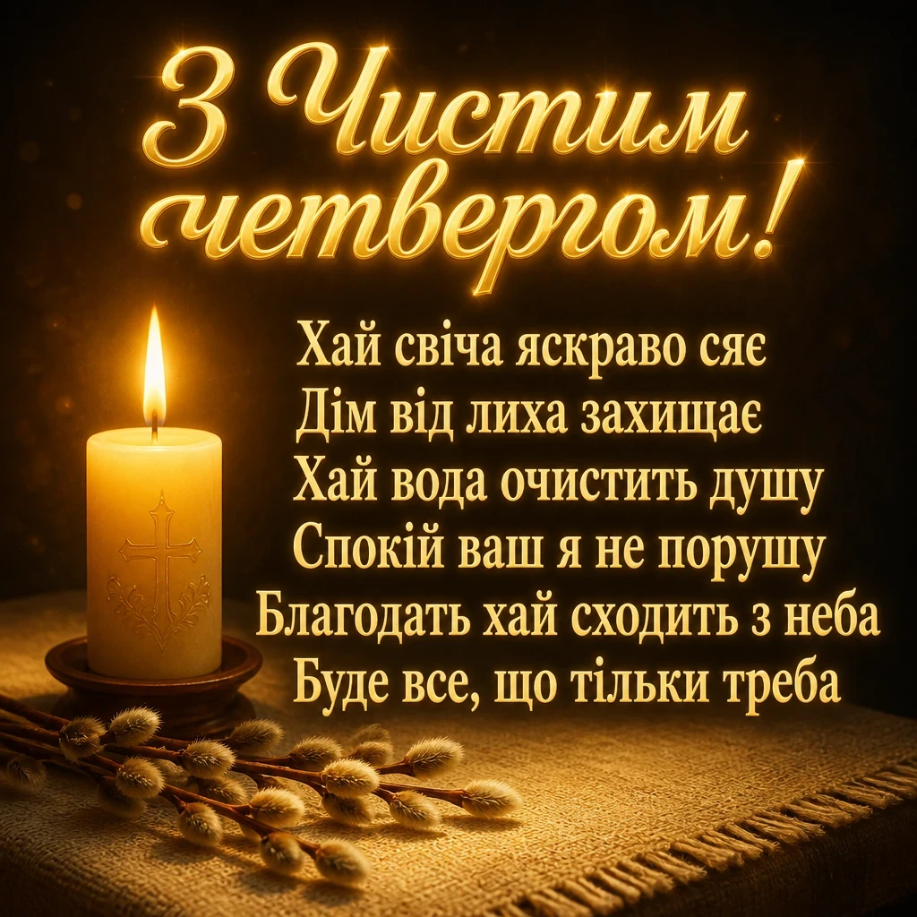 привітання з чистим четвергом українською мовою