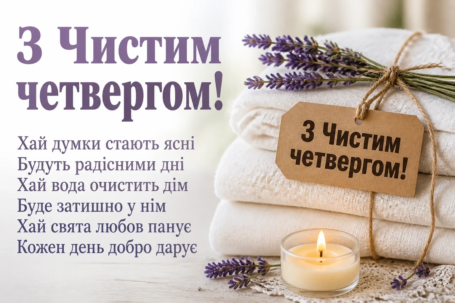 привітання з чистим четвергом українською мовою