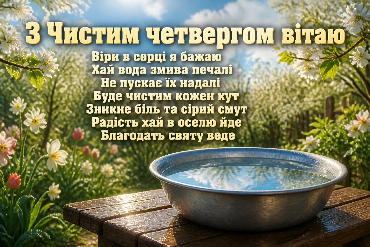 привітання з чистим четвергом українською мовою